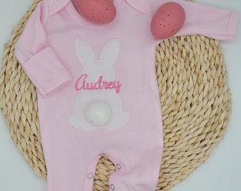 Personalized First Easter Sleeper with Appliqued and Plush Bunny