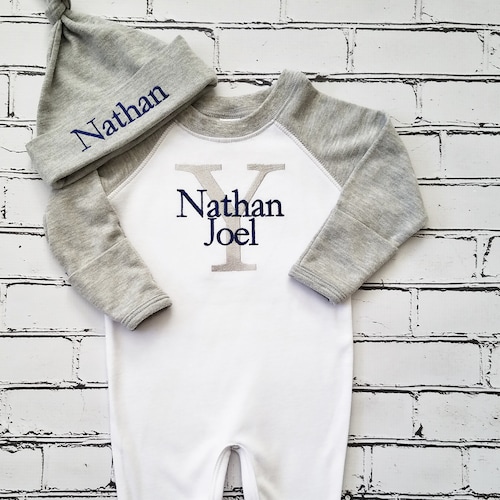 Baby Boy Coming Home Outfit Newborn Personalized Romper Etsy