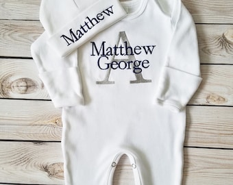 Baby Boy Coming Home Outfit Newborn Personalized Romper - Etsy