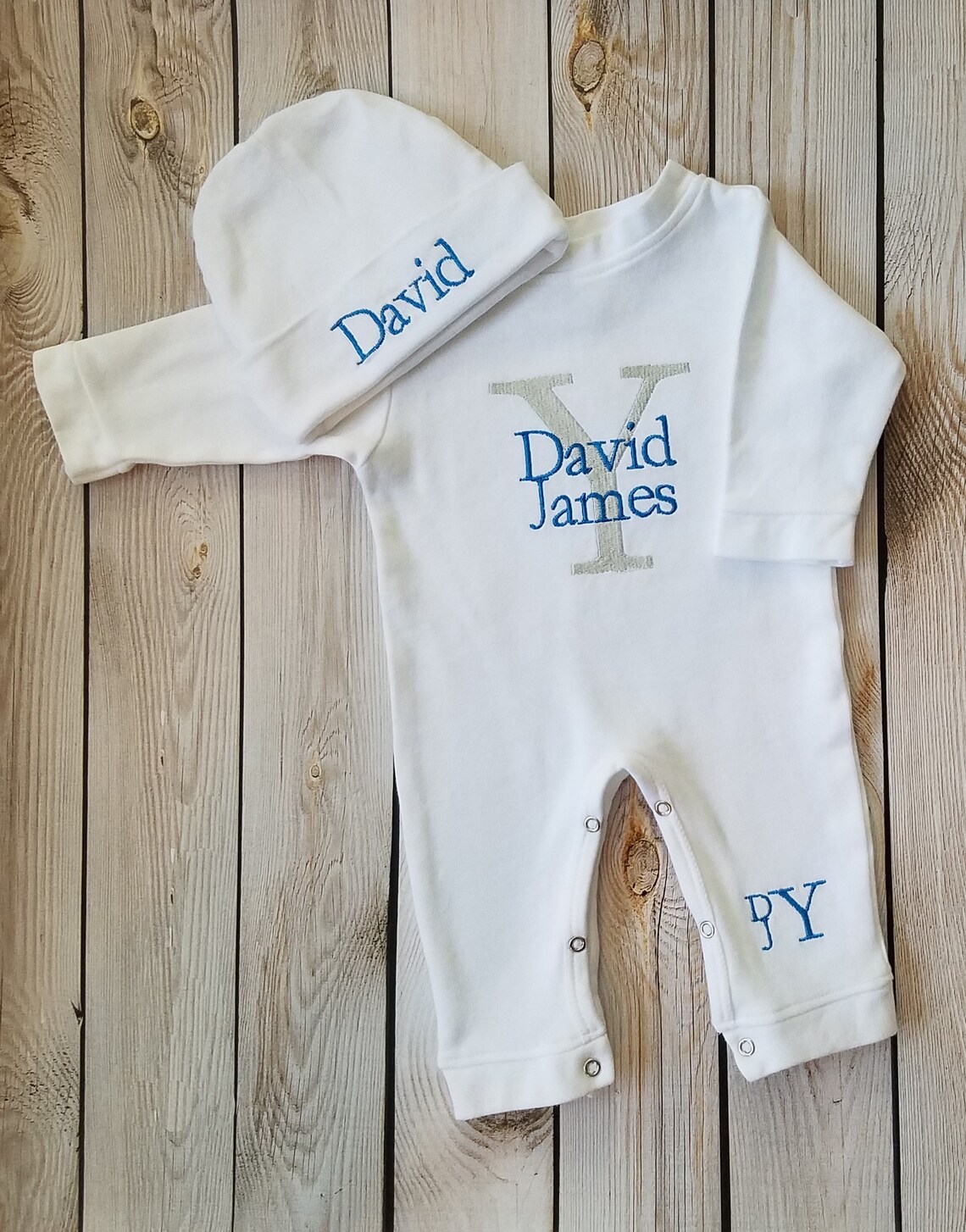 Personalized Baby Boy Outfit Baby Boy Monogrammed Coming Home Etsy