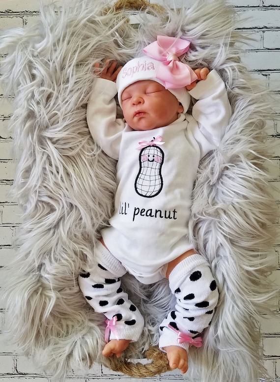 Bebé niña que viene a casa traje personalizado bebé niña pequeño maní bebé  niña regalo personalizado bebé niña traje bordado niña -  México