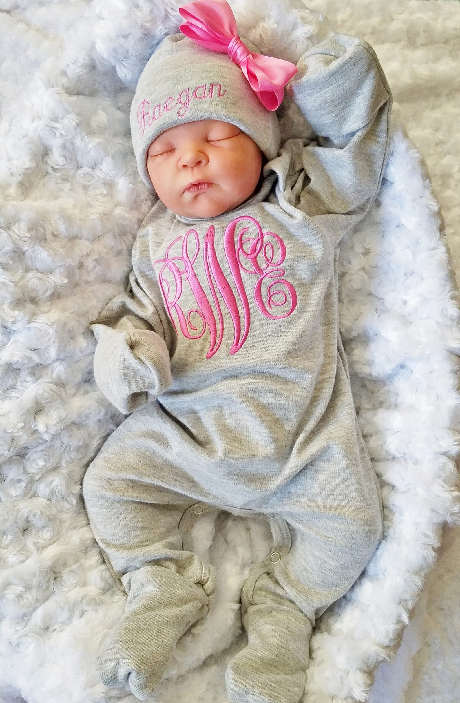 Baby Girl Footed Sleeper Baby Girl Take Home Outfit Newborn Etsy