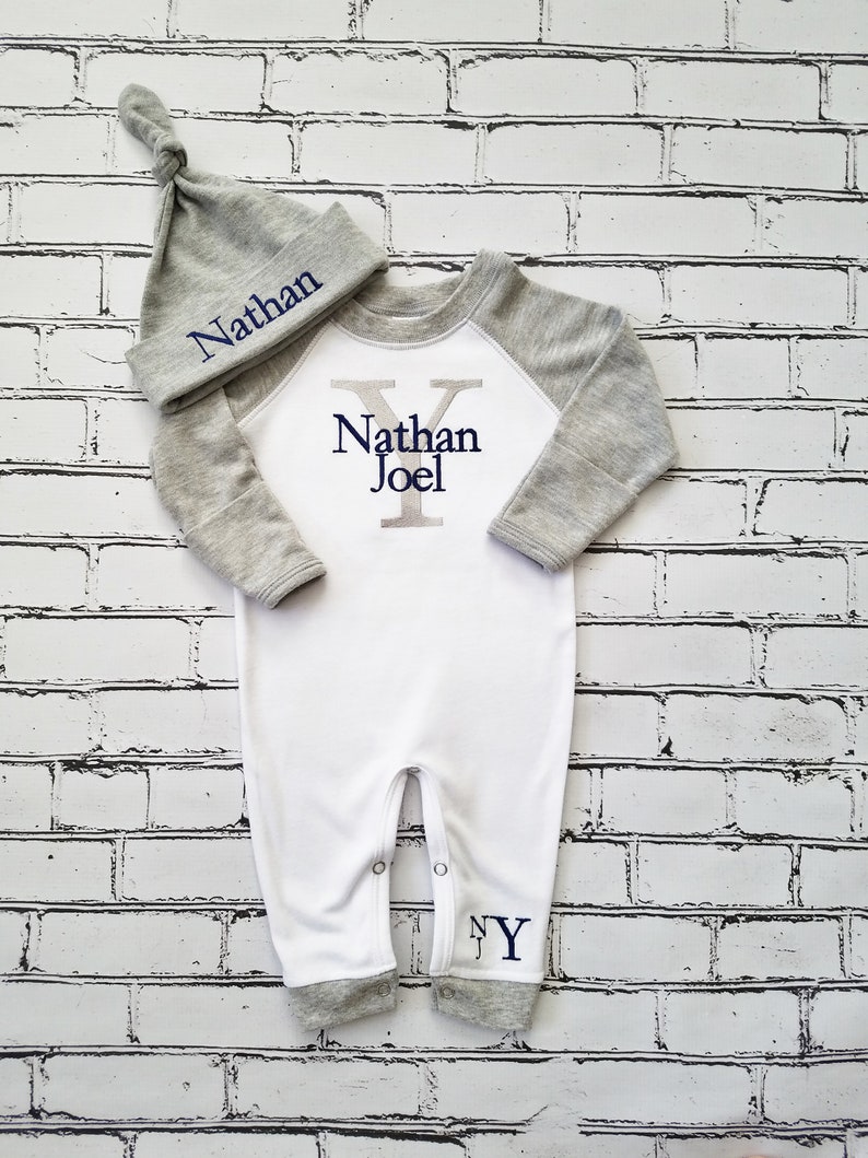 Baby Boy Coming Home Outfit Newborn Personalized Romper Etsy