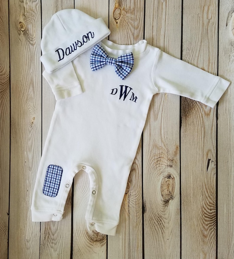 Personalized Baby Boy Coming Home Outfit With Bow Tie and Etsy