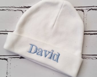 Baby Boy Coming Home Hat Personalized Embroidered Name on Hat