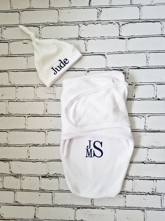 monogrammed swaddle