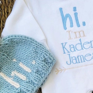 Newborn Boy Outfit With Knit Hi Hat image 2