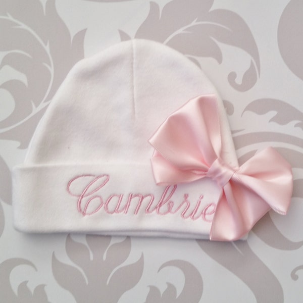 Baby Girl Coming Home Hat Personalized Embroidered Name on Hat