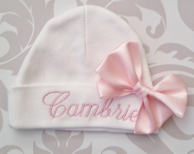 Baby Girl Coming Home Hat Personalized Embroidered Name on Hat