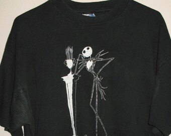 Vintage *Rare* Tim Burton's Nightmare Before Christmas Jack T-shirt, DISNEY, 90s, Animation, Stop-motion, Gothic, Halloween