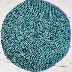 Rug Round 3&#39; Diameter Hand Crocheted Rag Rug