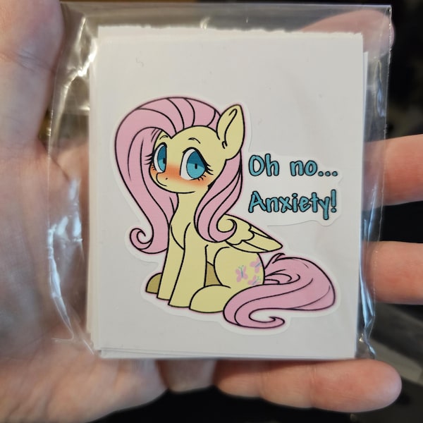 Fluttershy Anxiety waterproof vinyl sticker