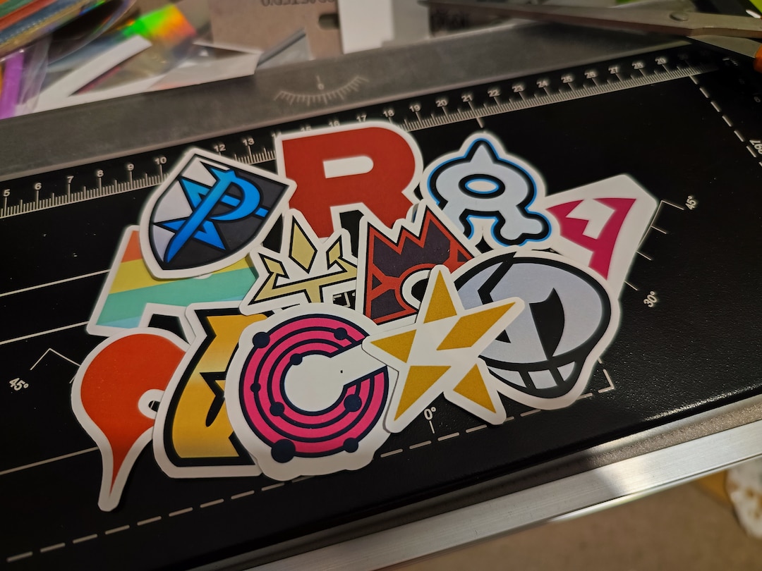 Pokemon Villain Team Logos Variety Pack Stickers Etsy