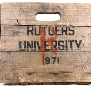 1971 Original Rutgers University Wooden Crate