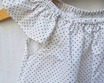 handmade polkadot ruffle playsuit