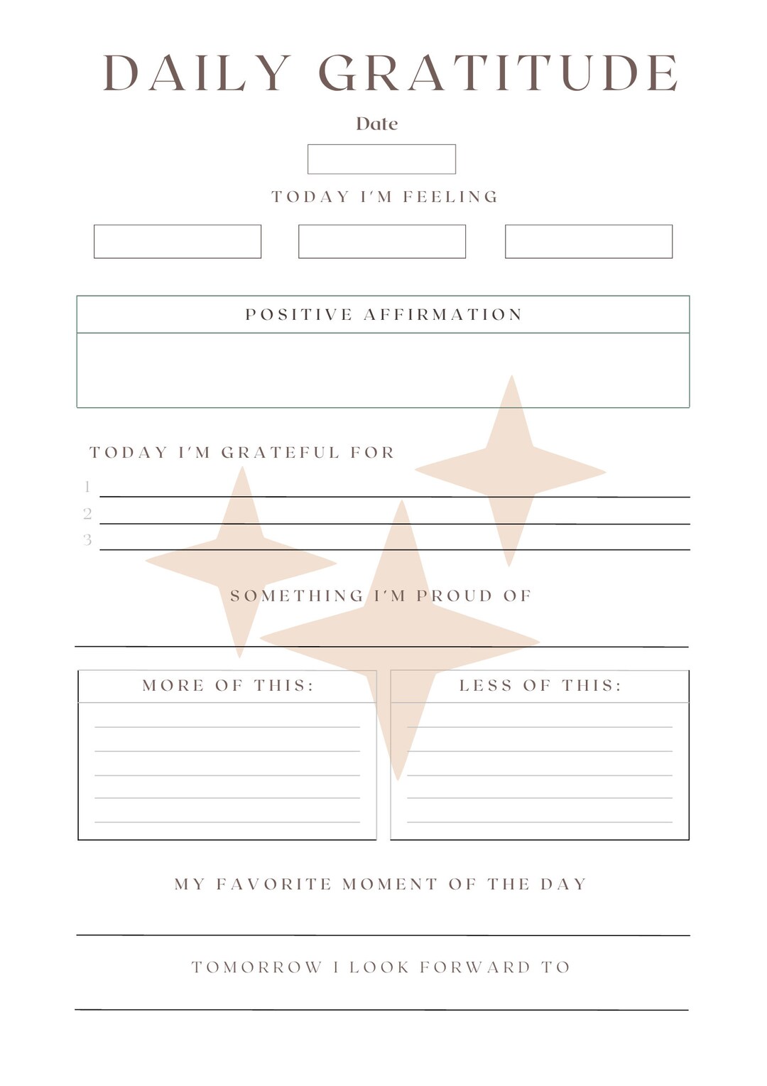 Daily Gratitude Worksheet - Morning and Evening Evaluation - Mental ...