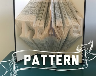 Padrão de arte de livro dobrado de viagem - escultura de livro - presente de primeiro aniversário para ele ou ela - viajante do mundo - presente de viajante