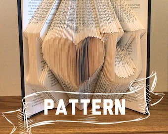 I heart U Folded Book Art PADRÃO - Escultura de livro - presente de primeiro aniversário para ele ou ela - presente de papel - livro origami