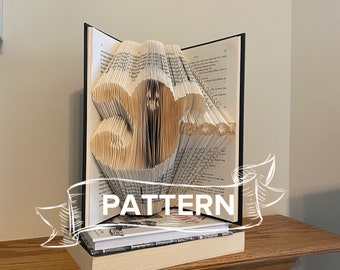 BOO! Ghost Folded Book Art PATTERN- Book fold pattern - first anniversary gift for him or her - Halloween Book Art- Spooky Decor