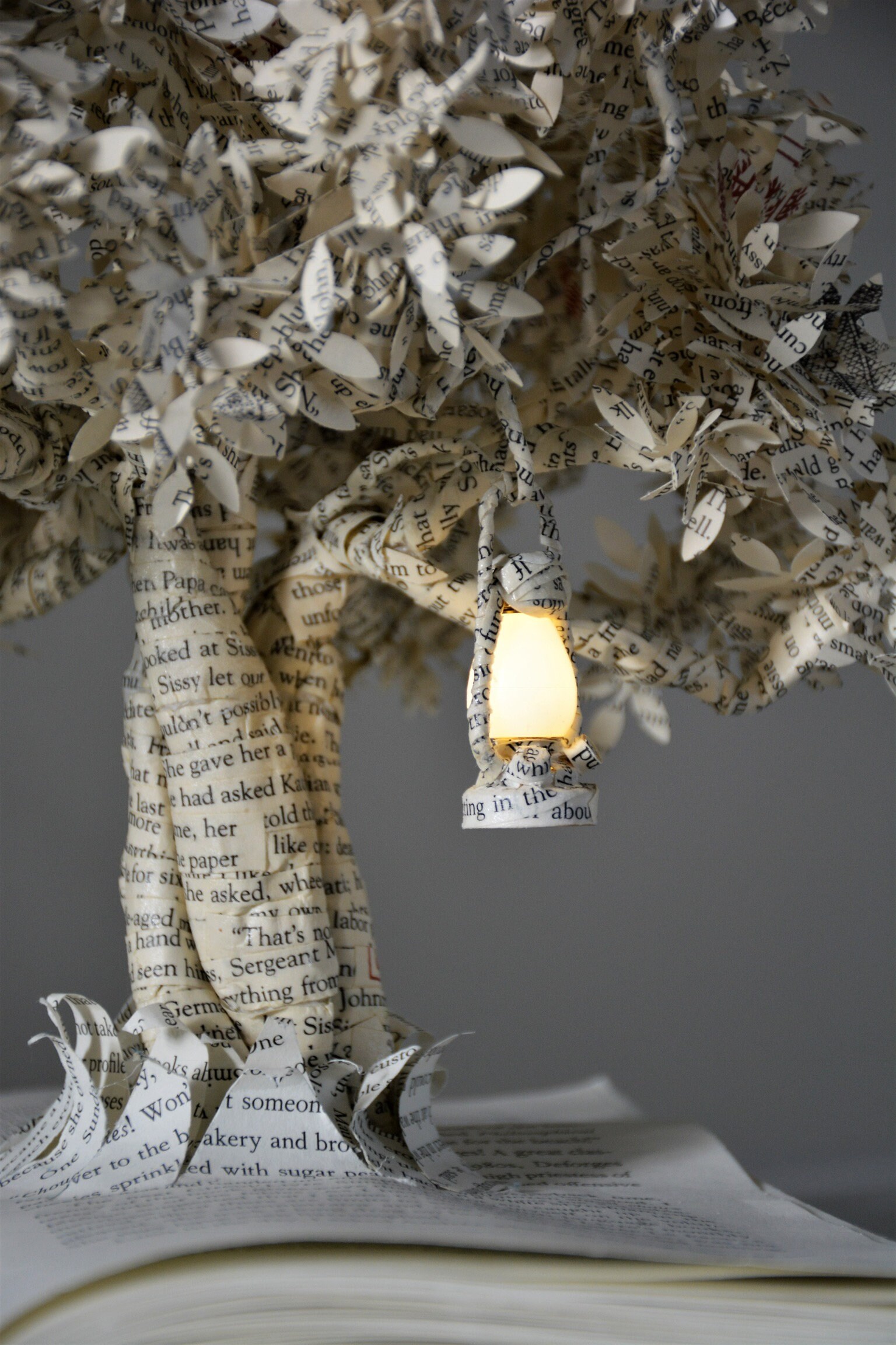 Whimsical Treebook Sculpture altered Book book Lover First Anniversary