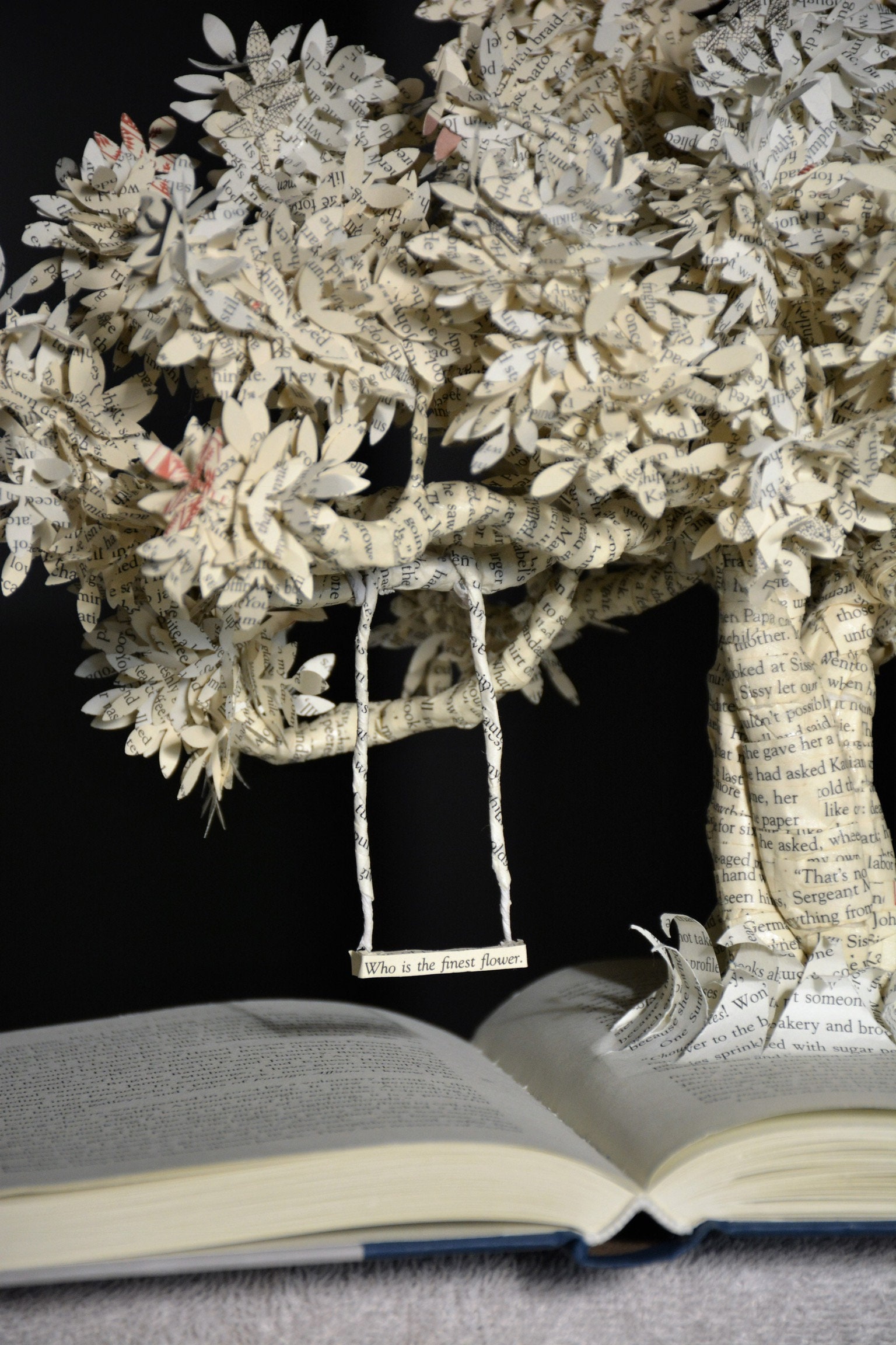 Whimsical Treebook Sculpture altered Book book Lover First Anniversary