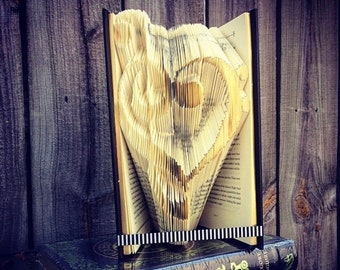 Music Note Heart Book Fold—For Him or Her—Paper Anniversary Gift—Book Sculpture