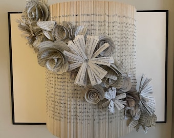 Wildflower Folded book art--origami- Book sculpture - first anniversary gift for him or her - Husband Wife Anniversary Gift - paper flowers