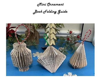 Molde para Enfeite de Dobradura de Livro - Enfeite de Origami - Tutorial de Artesanato Digital - Livros Dobrados