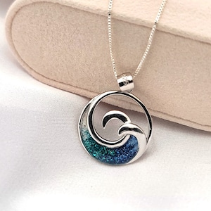 Wave Necklace, Beach Gifts, 925 Sterling Silver