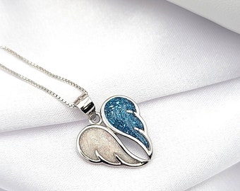 Angel Wing Necklace, 925 sterling silver, beach sand jewelry, gift for her