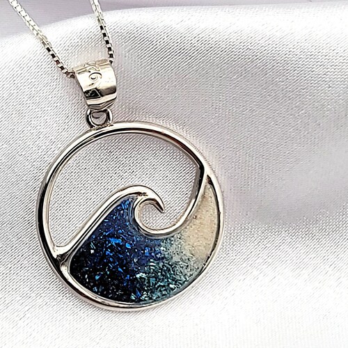 Ocean Wave Necklace Hawaiian Jewelry Beach Gifts 925 - Etsy