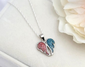 Angel Wing Necklace, 925 sterling silver, gift for her
