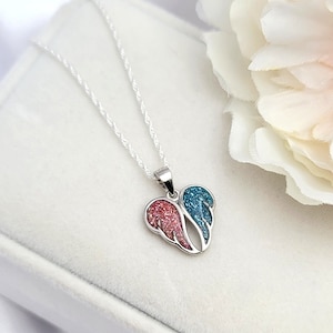 Angel Wing Necklace, 925 sterling silver, gift for her