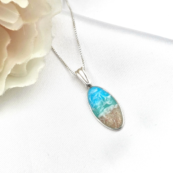 Ocean Necklace, Summer Jewelry, Beach Jewelry For Women, 925 Sterling Silver, Beach Gifts