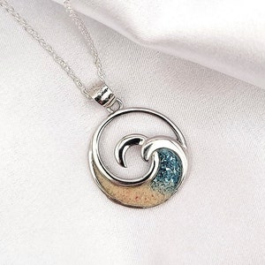 Wave Necklace, Summer Jewelry, Beach Sand Jewelry, Beach Jewelry Gift, 925 Sterling Silver Jewelry