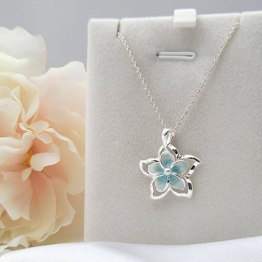 Dainty Flower Necklace, Plumeria Jewelry, Hawaiian Jewelry, Necklaces for Women, 925 Sterling Silver Necklace - Thumbnail 3