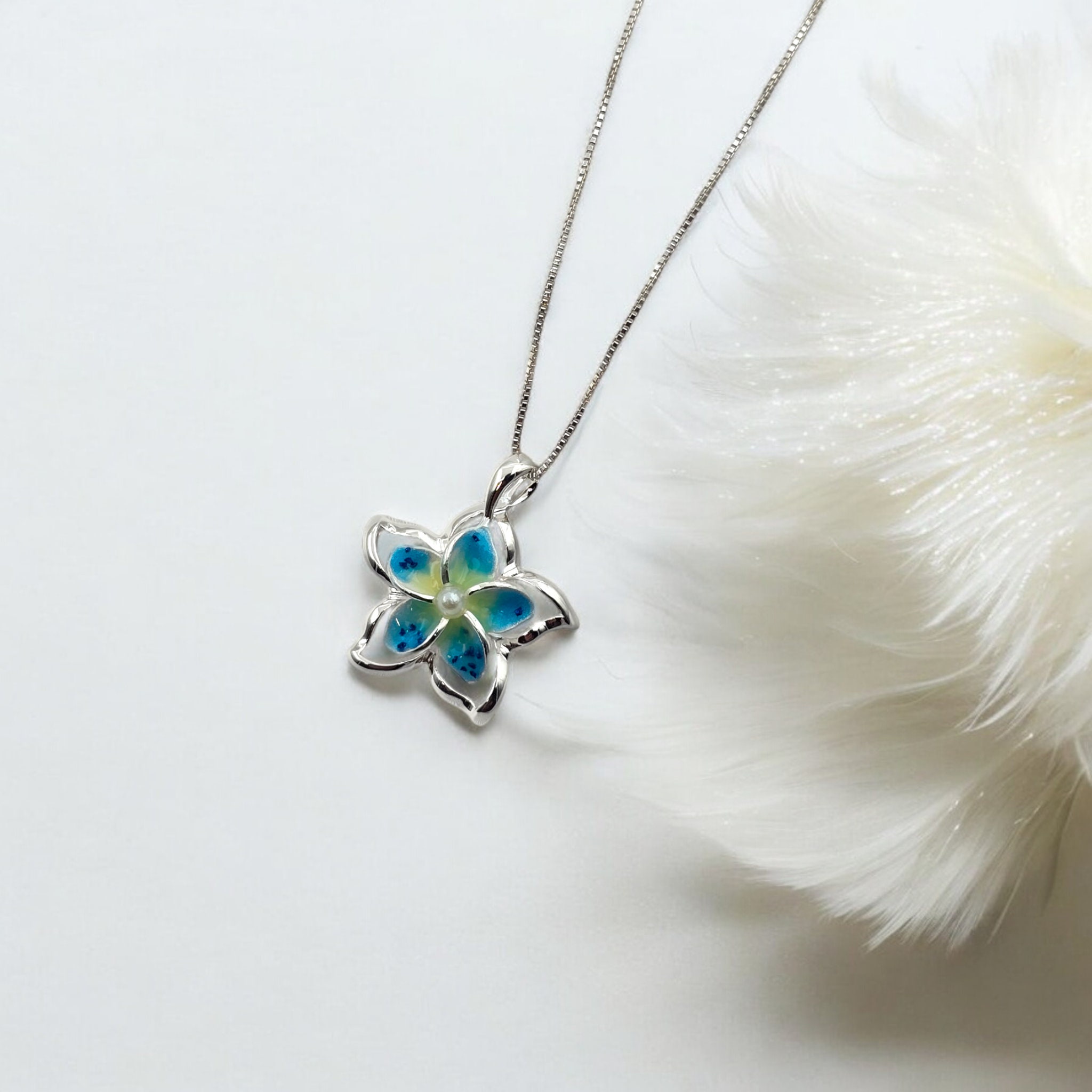 Plumeria Necklace, Hawaiian Jewelry, Flower Pendant, Beach Gift, 925 sterling silver - Thumbnail 5