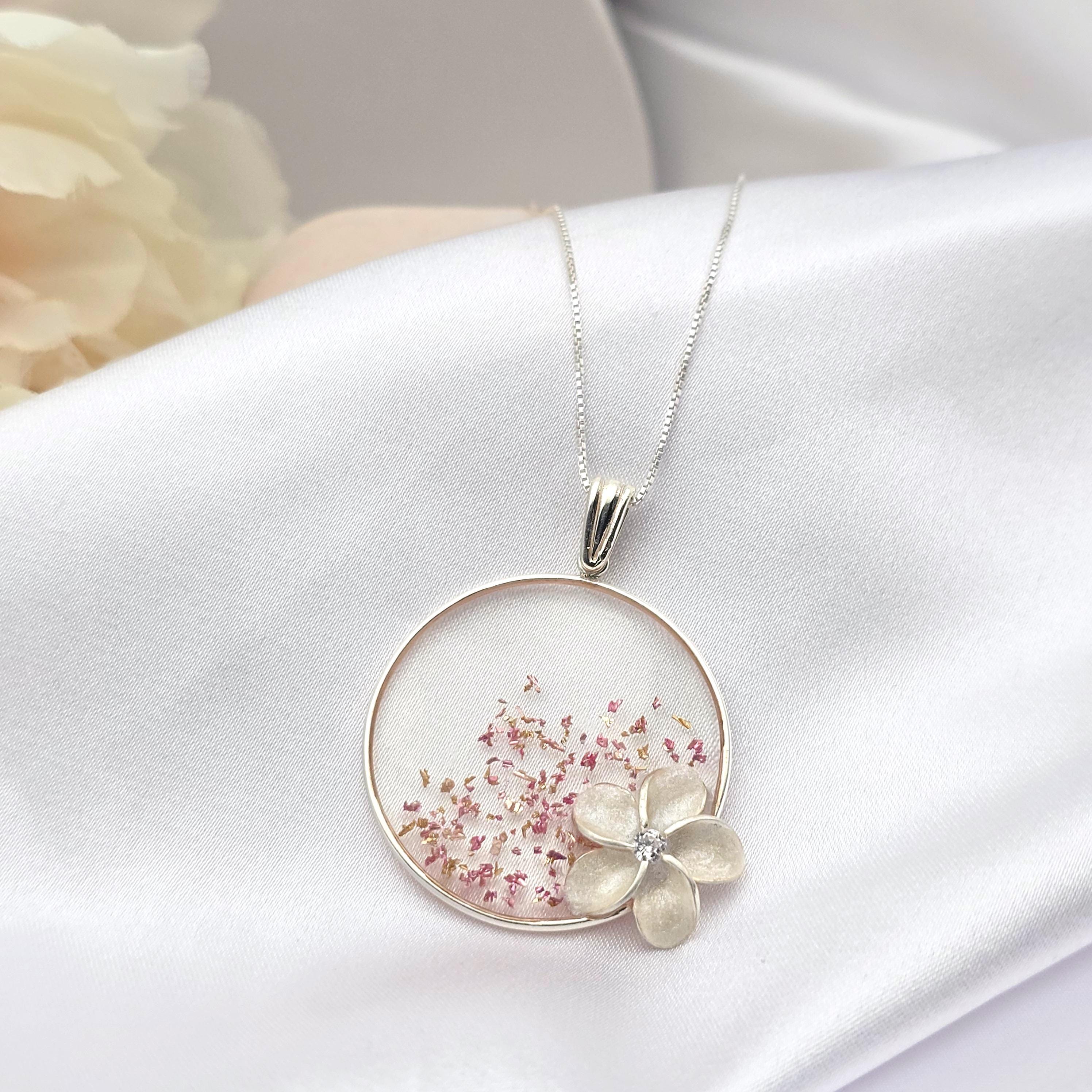 Plumeria Necklace, Flower Necklace, Hawaiian Jewelry, 925 Sterling Silver - Thumbnail 3