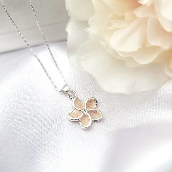 Plumeria Necklace Hawaiian Jewelry Flower Pendant Bahamas Sand