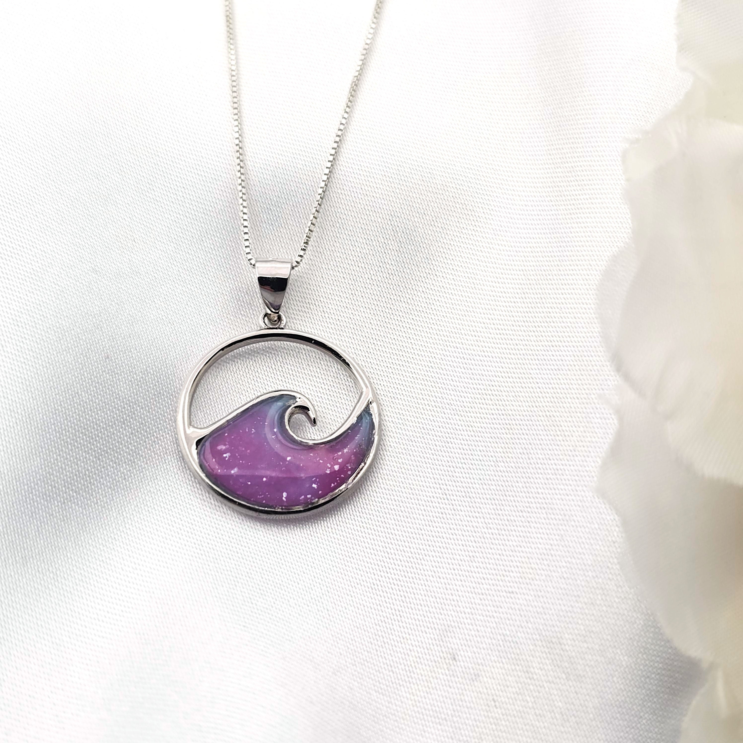 Ocean Wave Necklace, Hawaiian Jewelry, Mothers Day Jewelry, Beach Gifts, 925 Sterling Silver - Image 1
