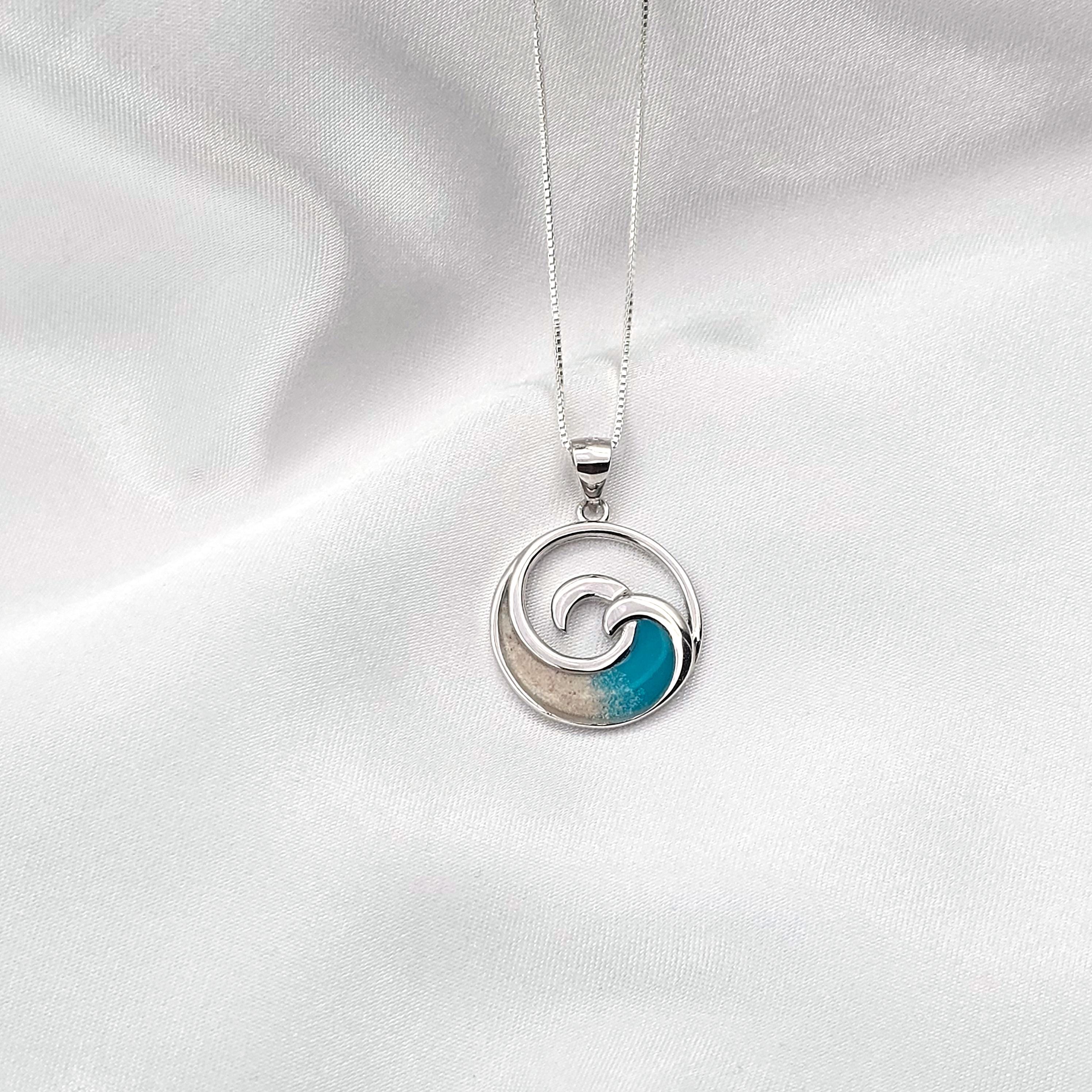 Wave Necklace, Summer Jewelry, Beach Sand Jewelry, Beach Jewelry Gift, 925 Sterling Silver Jewelry