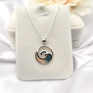 Ocean Wave Necklace, Summer Jewelry, Beach Jewelry, Beach Gifts, Gift for Her, 925 Sterling Silver image 3