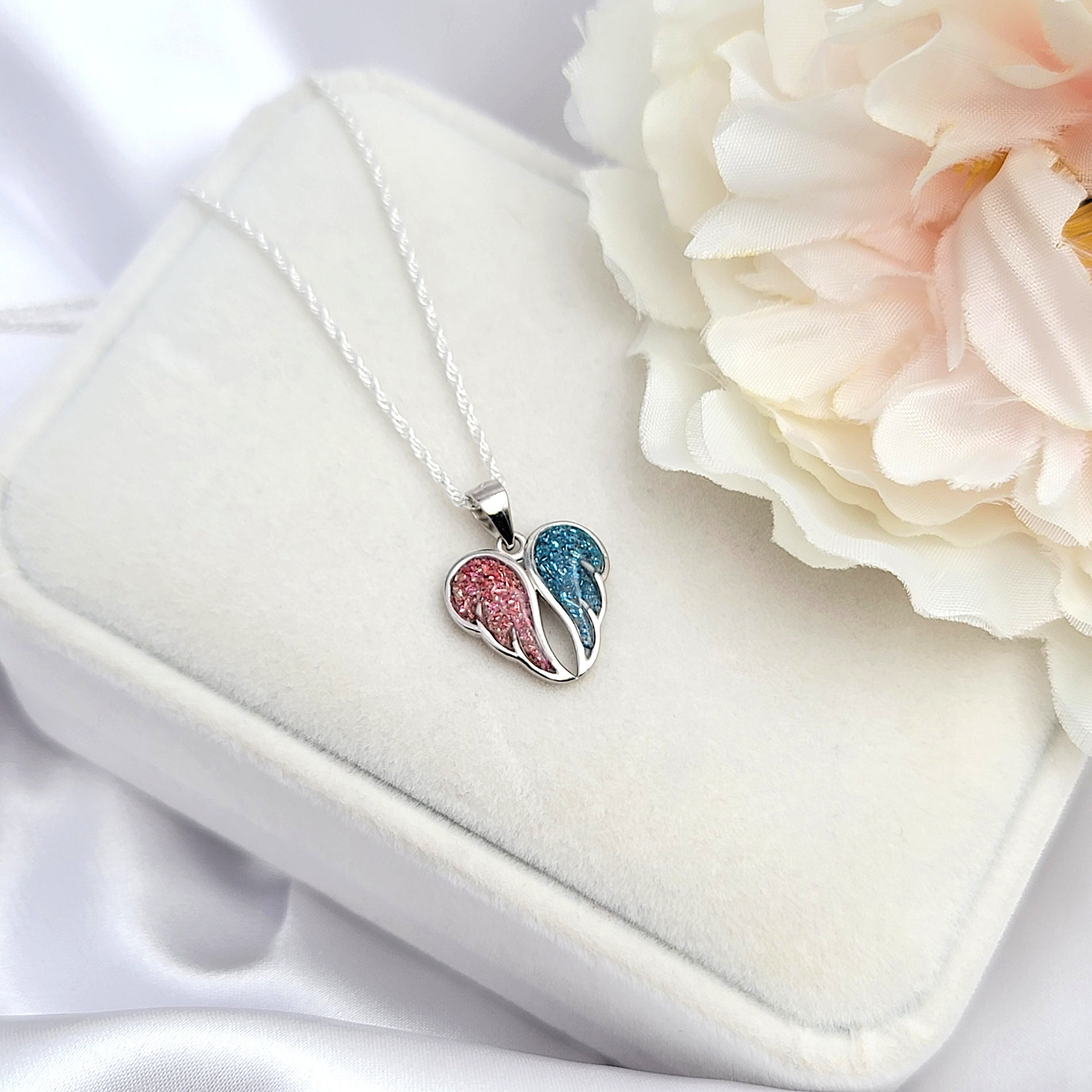 Angel Wing Necklace, 925 sterling silver, gift for her - Image 1