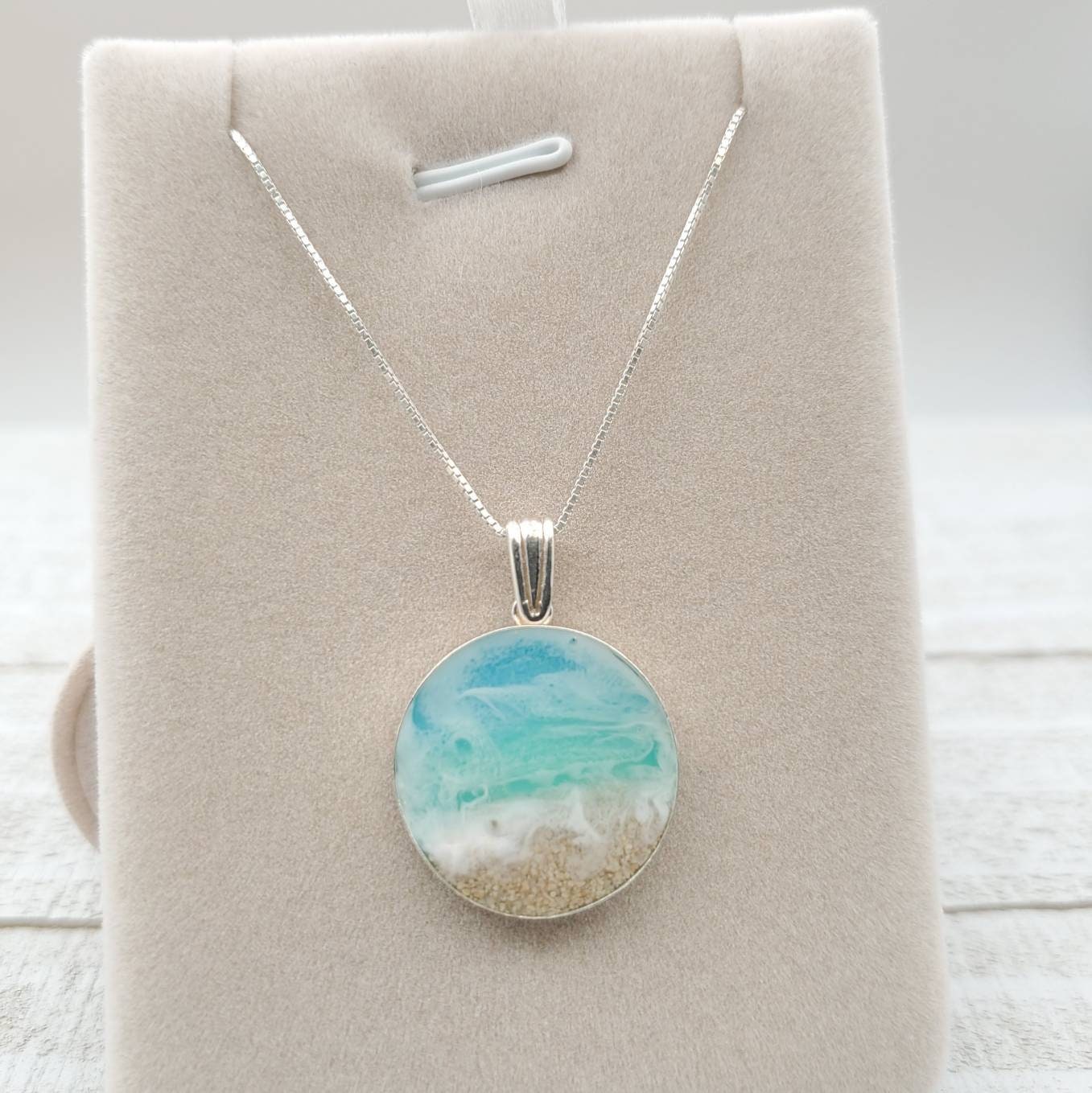Ocean Necklace, Beach Necklace Jewelry, Beach Gifts, 925 Sterling Silver - Thumbnail 4