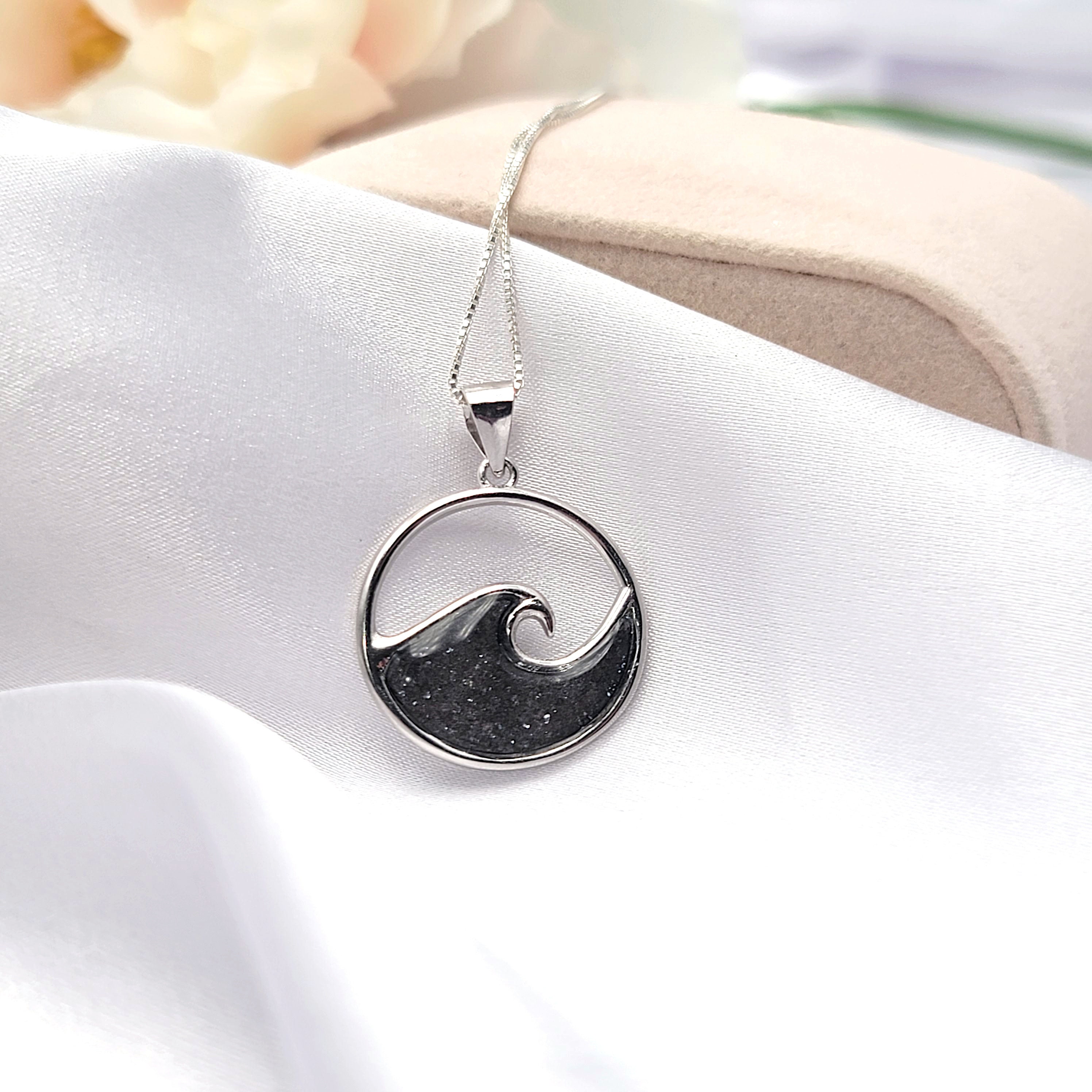 Wave Necklace, Hawaiian Jewelry, Beach Jewelry, 925 Sterling Silver - Thumbnail 3