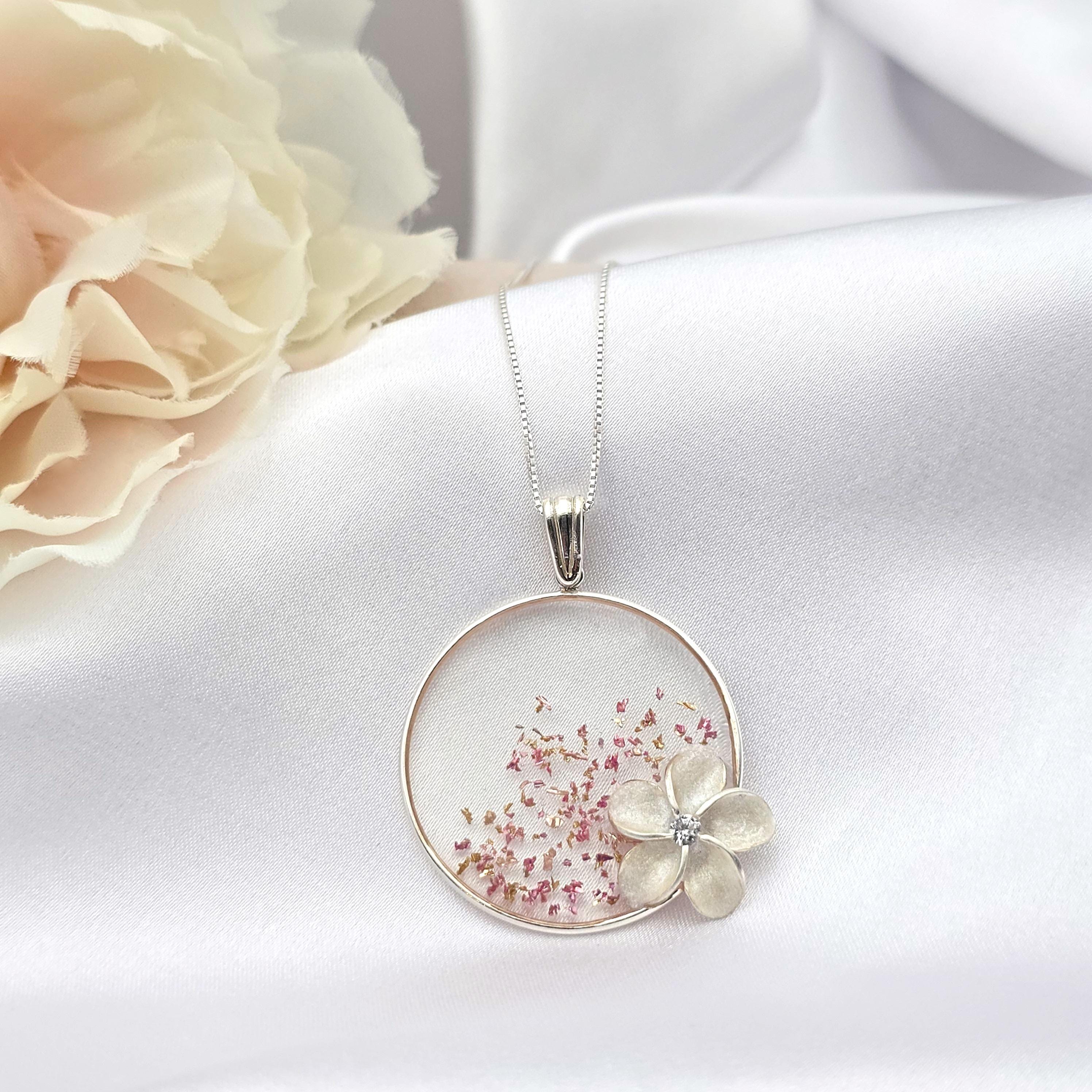 Plumeria Necklace, Flower Necklace, Hawaiian Jewelry, 925 Sterling Silver