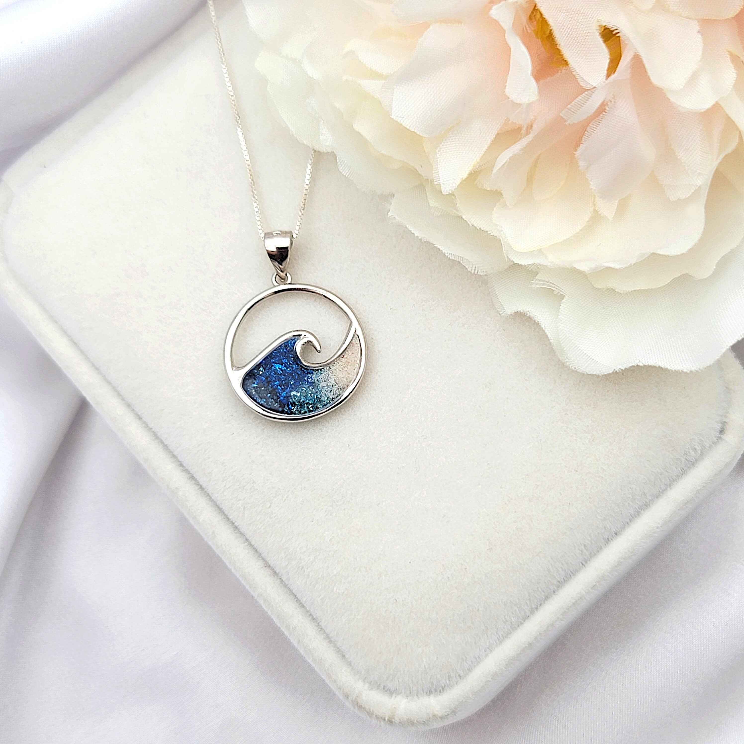 Ocean Wave Necklace, Bahamas Jewelry, Hawaiian Jewelry, Beach Gifts, Gifts For Her, 925 Sterling SIlver - Thumbnail 4