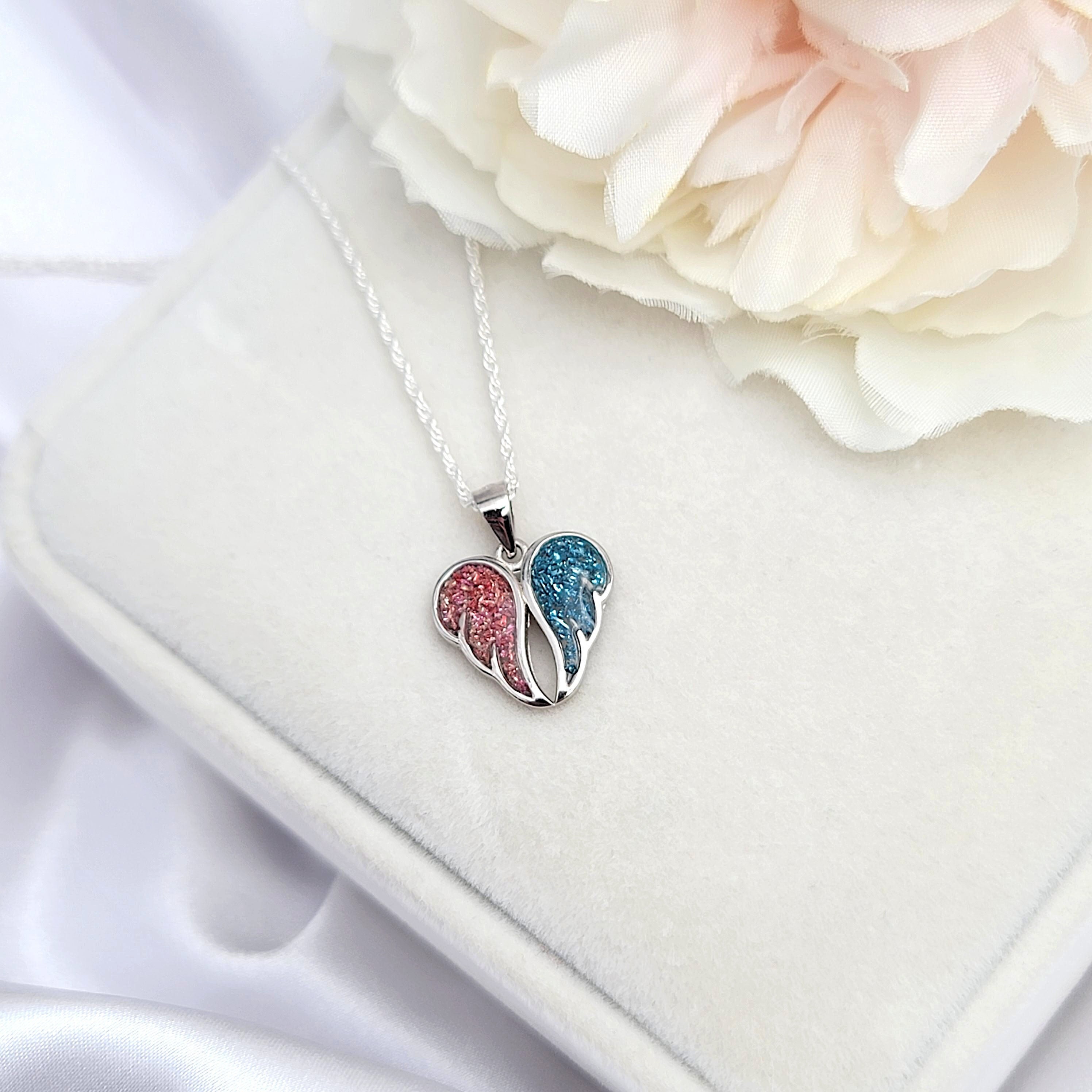 Angel Wing Necklace, 925 sterling silver, gift for her - Thumbnail 2