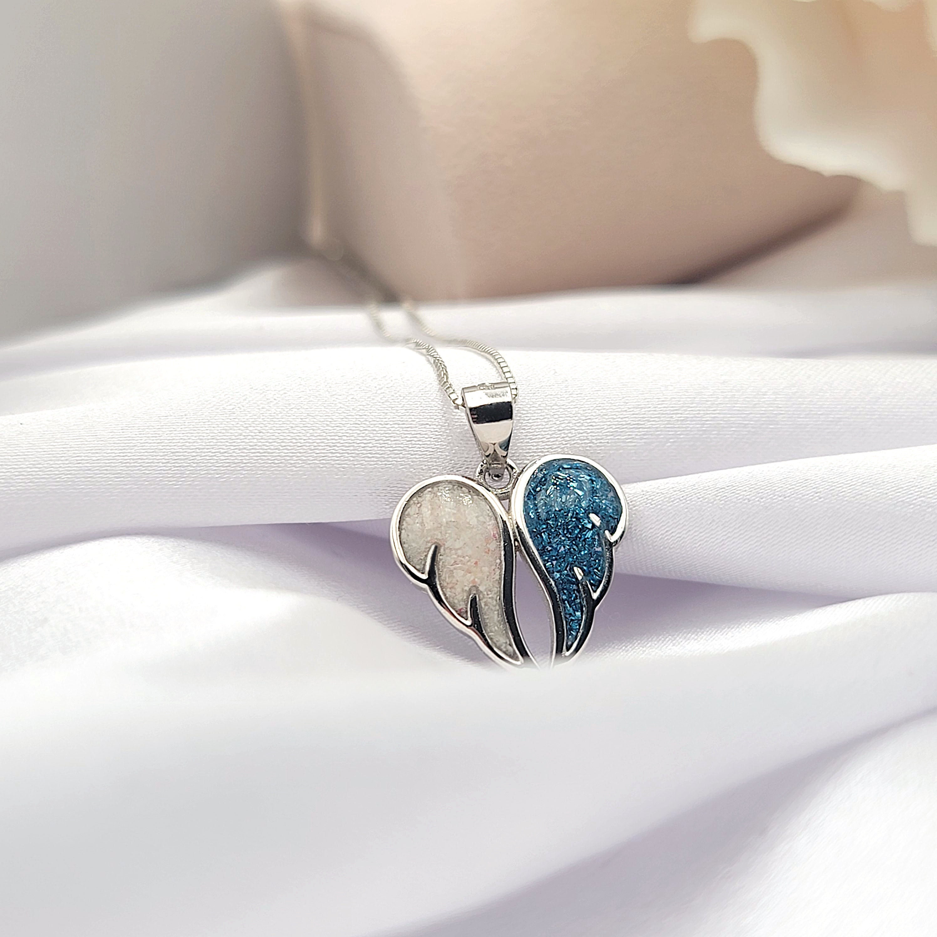 Angel Wing Necklace, 925 sterling silver, beach sand jewelry, gift for her - Thumbnail 2