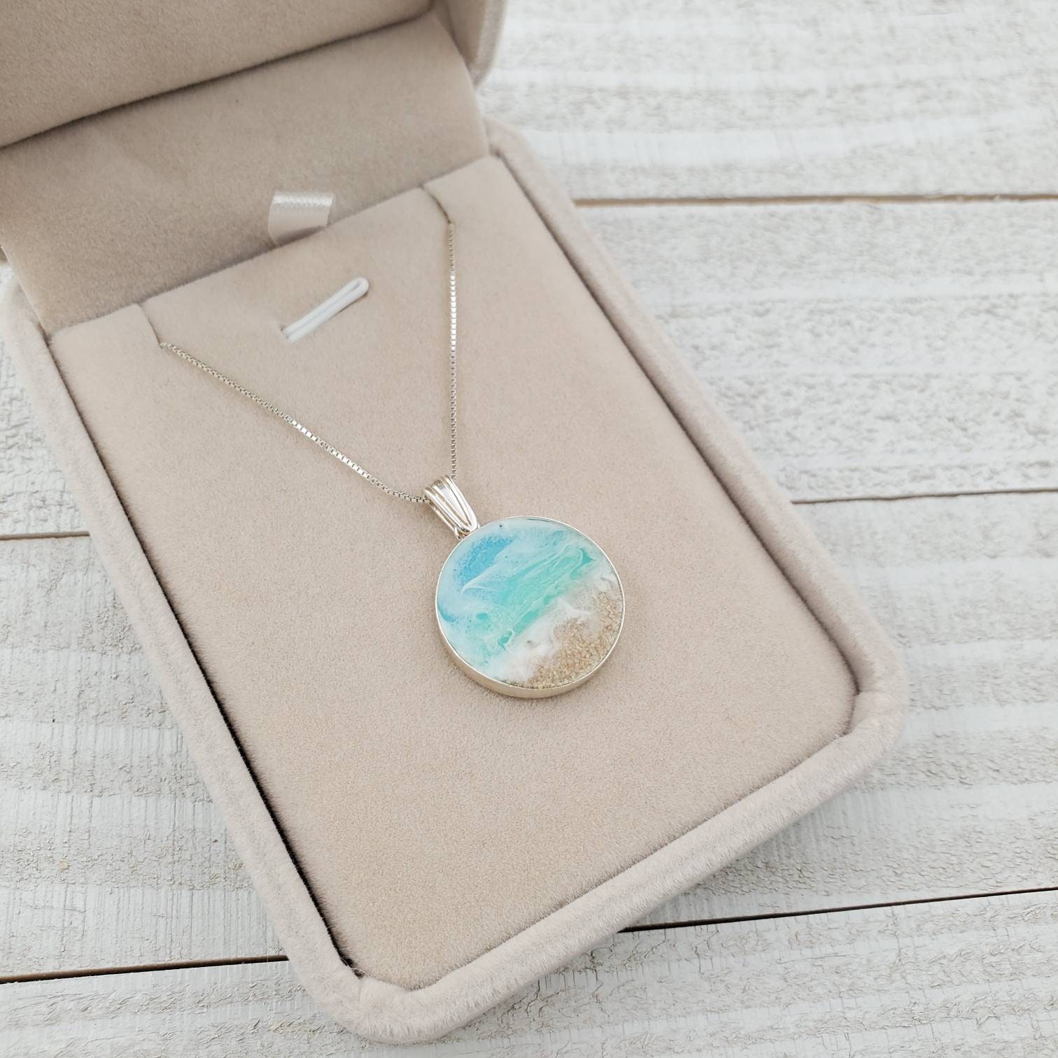 Ocean Necklace, Beach Necklace Jewelry, Beach Gifts, 925 Sterling Silver - Thumbnail 6